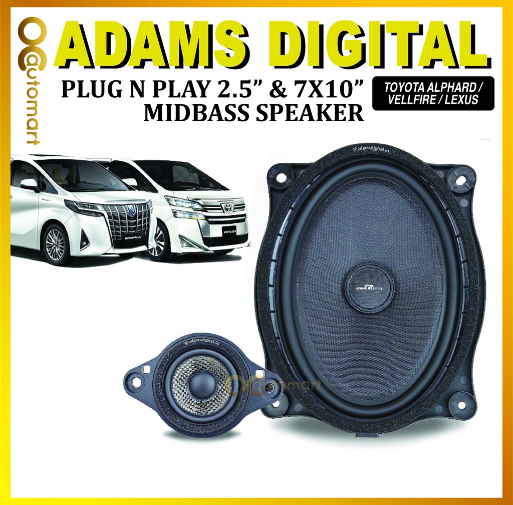 Adams Digital Plug n Play Front Door & Dashboard Speaker 2.5inch ...