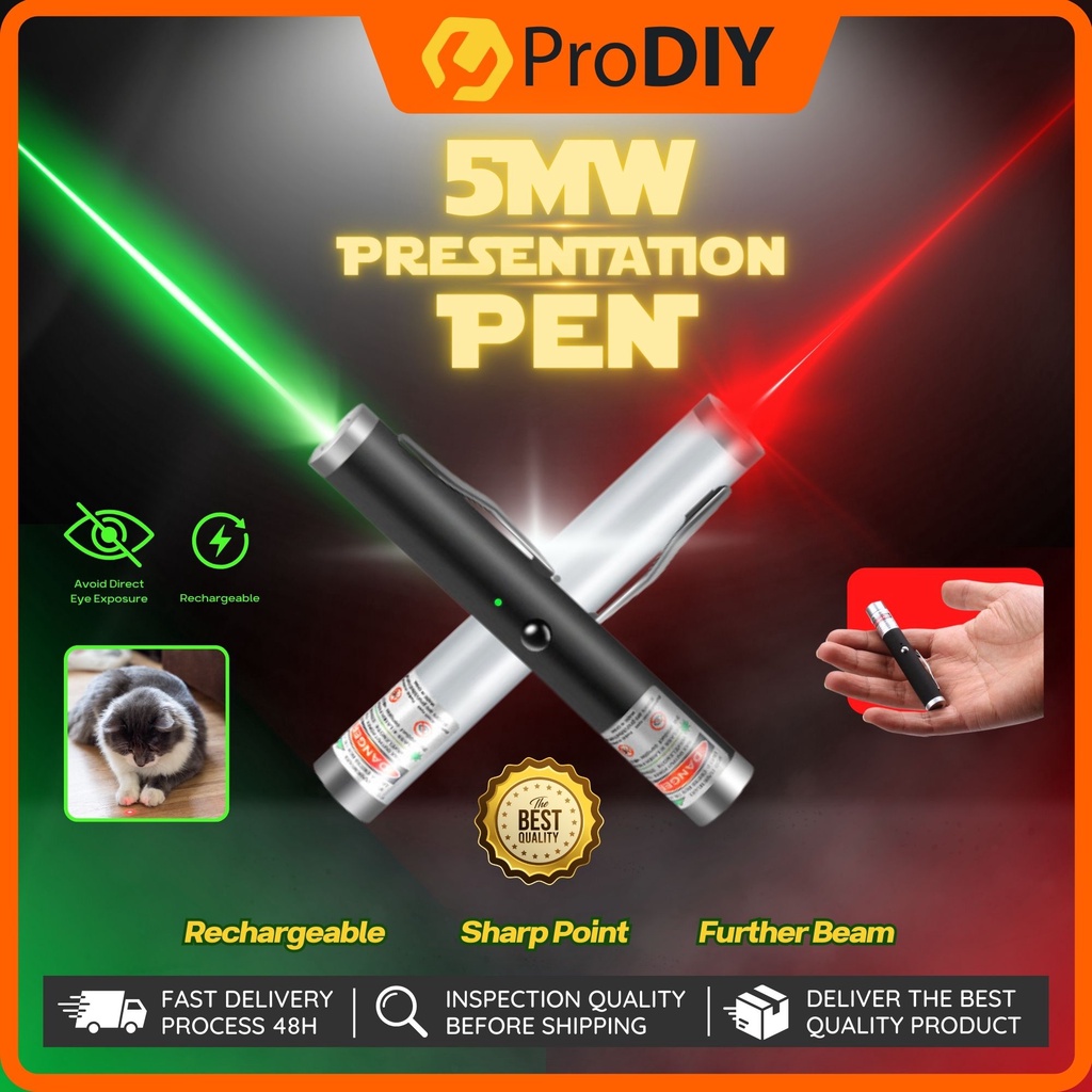 J201 5mw Presentation Pen Pointer Green Red Light Beam Long Range USB ...