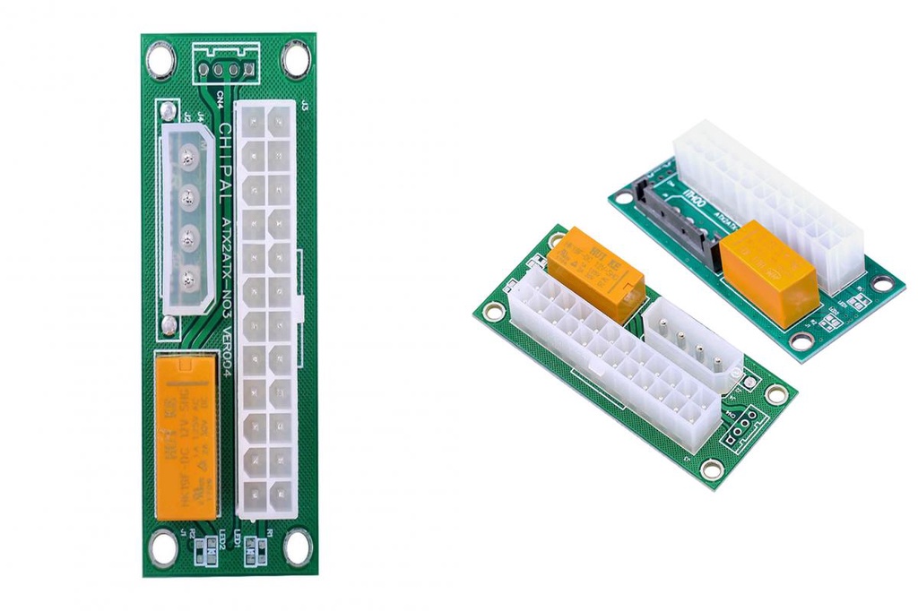 SN 24-pin Main Power Supply Connector Adapter Card for Dual Power ...