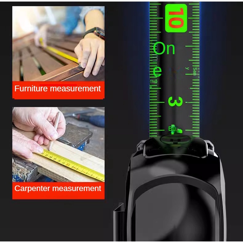 (Malaysia Stock) Kebidumei Self locking Fluorescent Steel Tape Measure ...