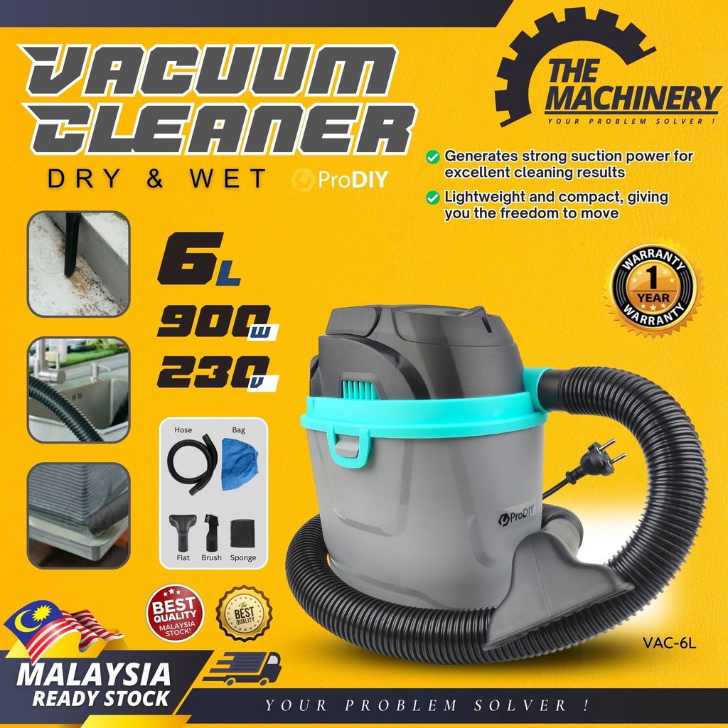 PRODIY 900W Vacuum Cleaner VAC-6L Wet Dry Vacuum Cleaner 30000rpm 6 ...