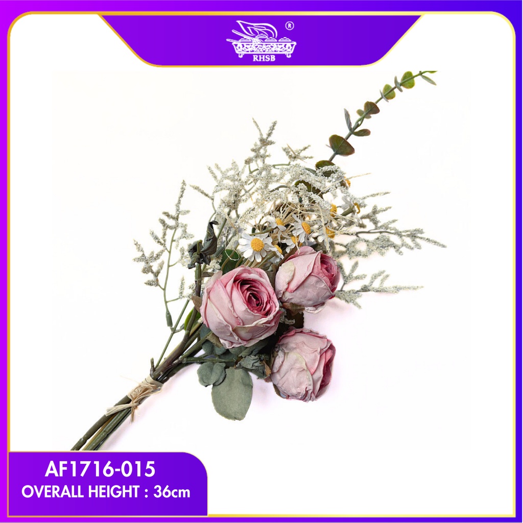 ARTIFICIAL NATURAL DRIED ROSE / FLOWER BOUQUET / AUTUMN SIMULATED BURNT