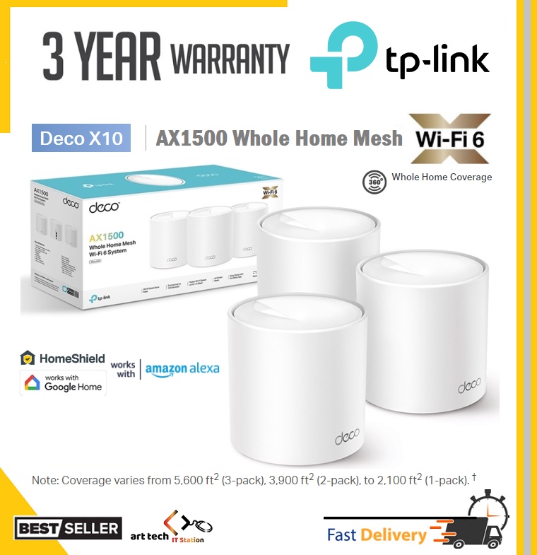 TP-Link Deco X10 AX1500 Whole Home Mesh Wi-Fi 6 System ( 1 Pack / 2 ...