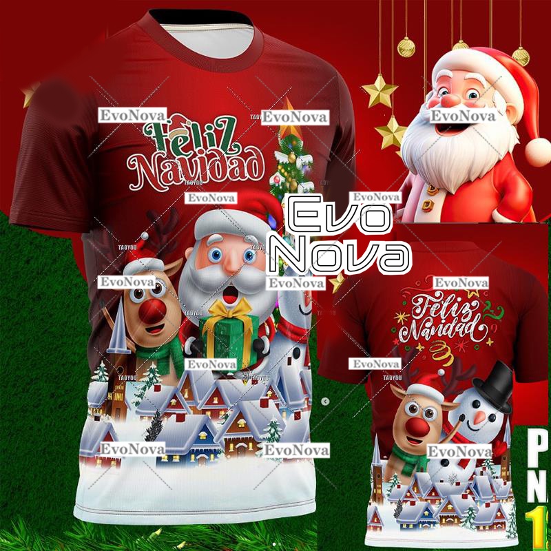 EvoNova Merry christmas Christmas santa TShirt 2024 Christmas jersey