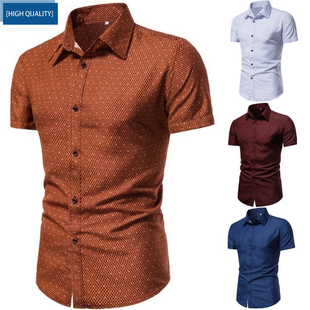 Casual Baju Men Kemeja Batik Lelaki Us Size Printed Shirts Formal For Men Short Sleeve Blend