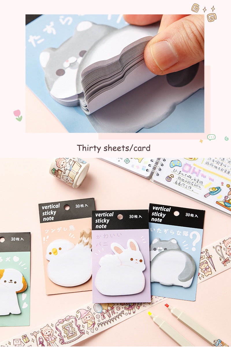 Creative Cartoon Sticky Notes Cute Animal Memo Note Notepad Student ...