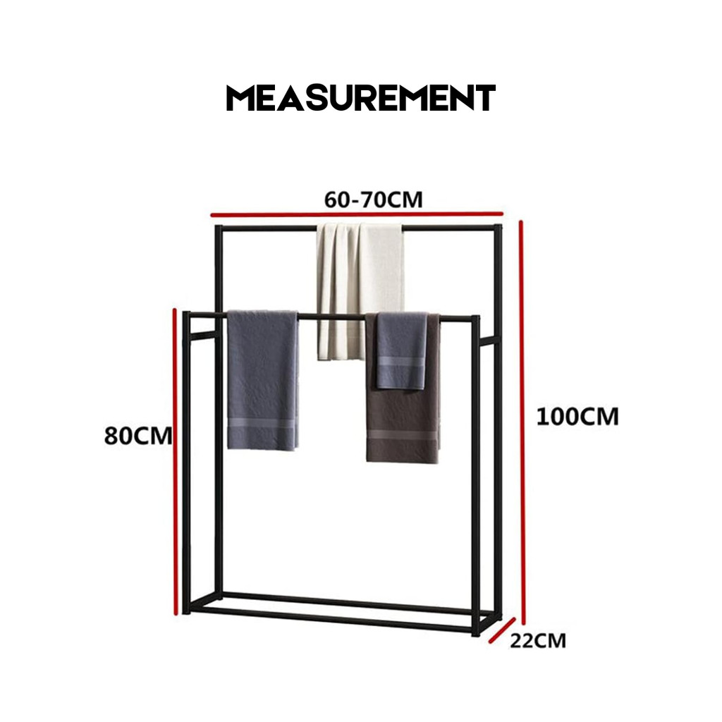 DC Rak Tuala Baju Towel Rack Stand Hanger Clothes Drying Cloth Penyidai ...