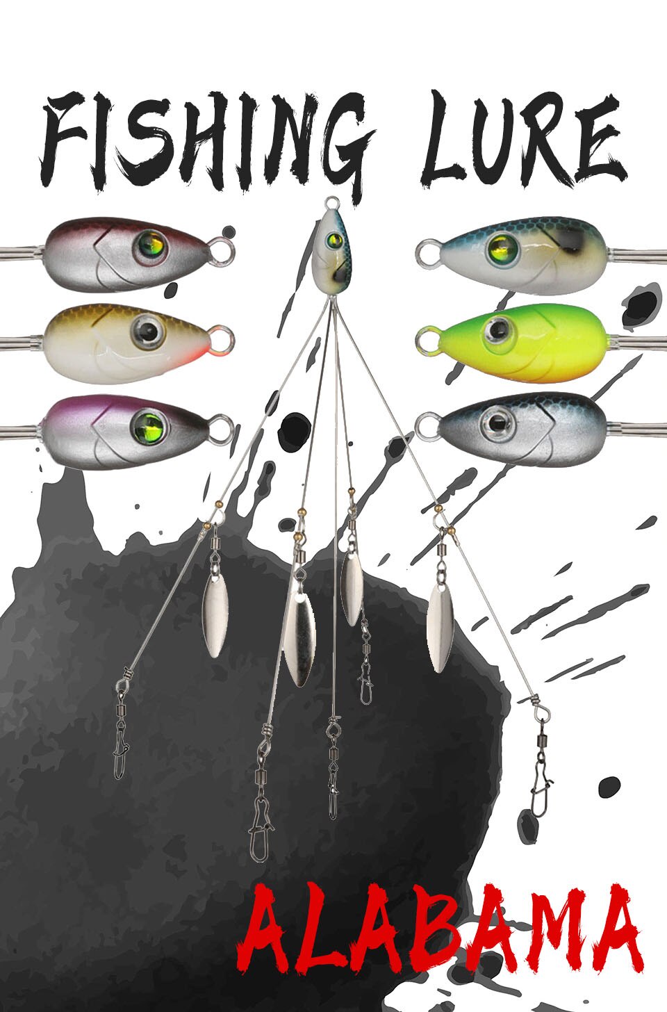 WALK FISH Umbrella Fishing Lure Rig 5 Arms Alabama Rig Head Bait With ...