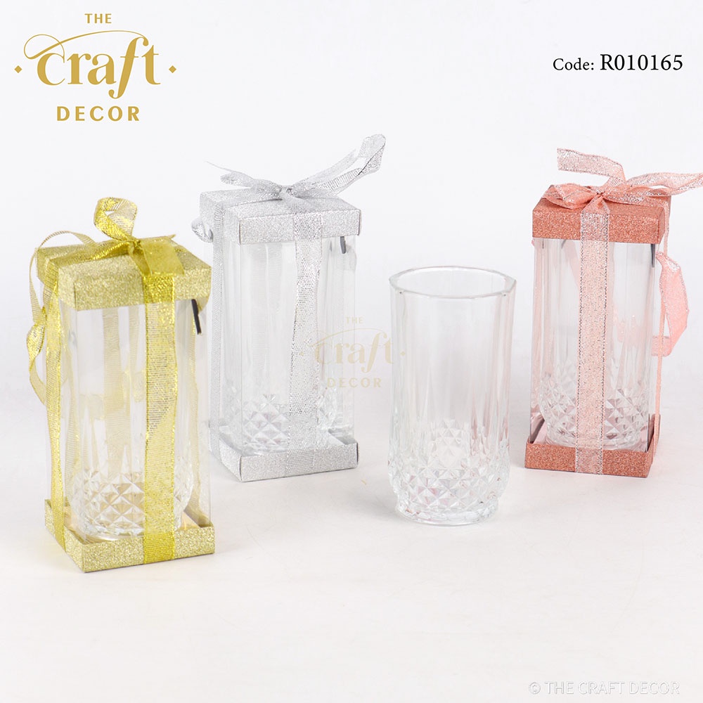The Craft Decor Glassware With Glitter PVC Ribbon Handle Box | Door ...