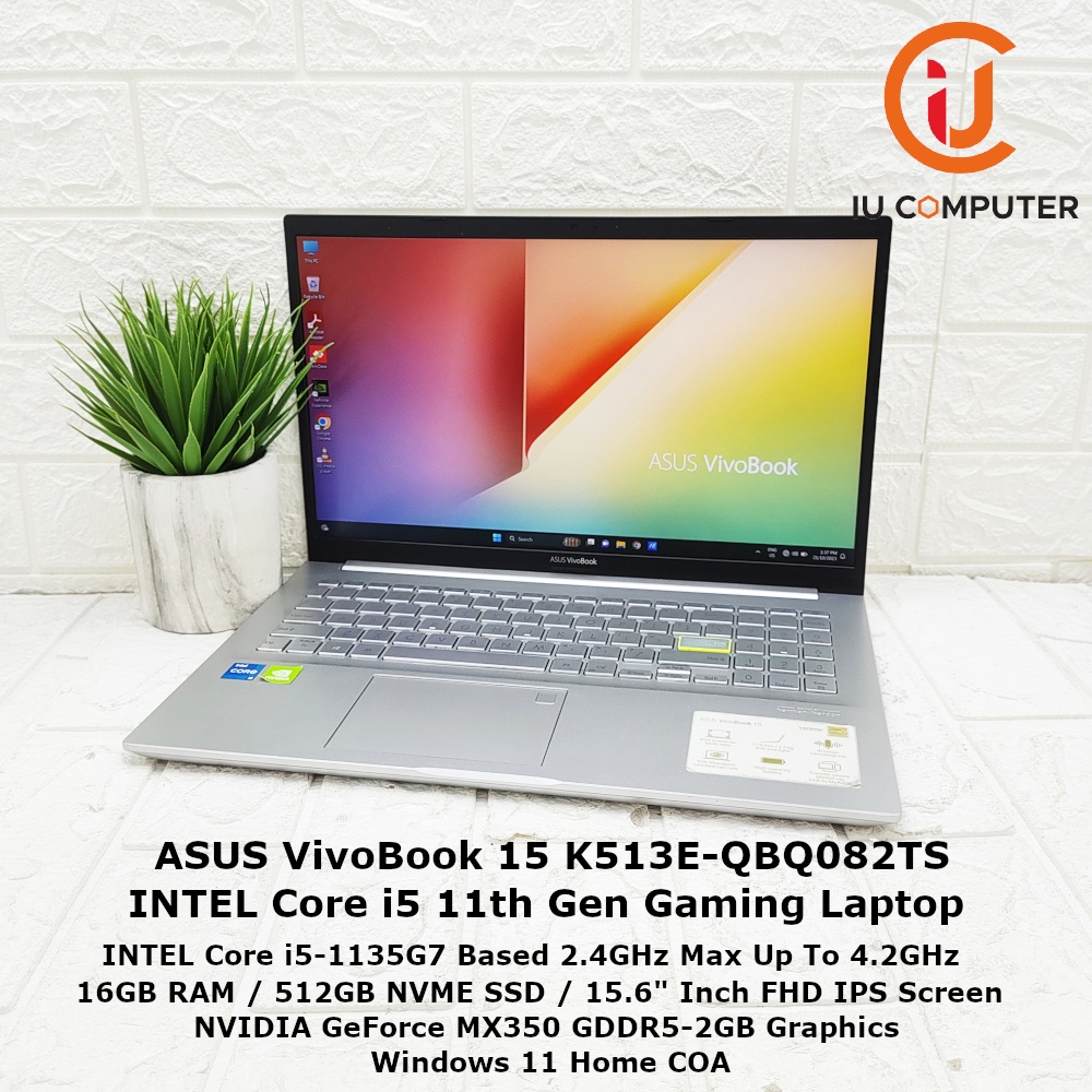ASUS VIVOBOOK 15 K513E-QBQ082TS INTEL CORE I5-1135G7 16GB RAM 512GB ...