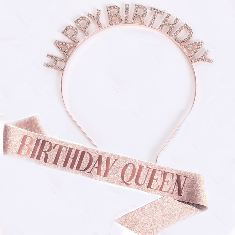 2Pcs Sets Kids Happy Birthday Sash Girl Princess Queen Sash & Crown Set ...