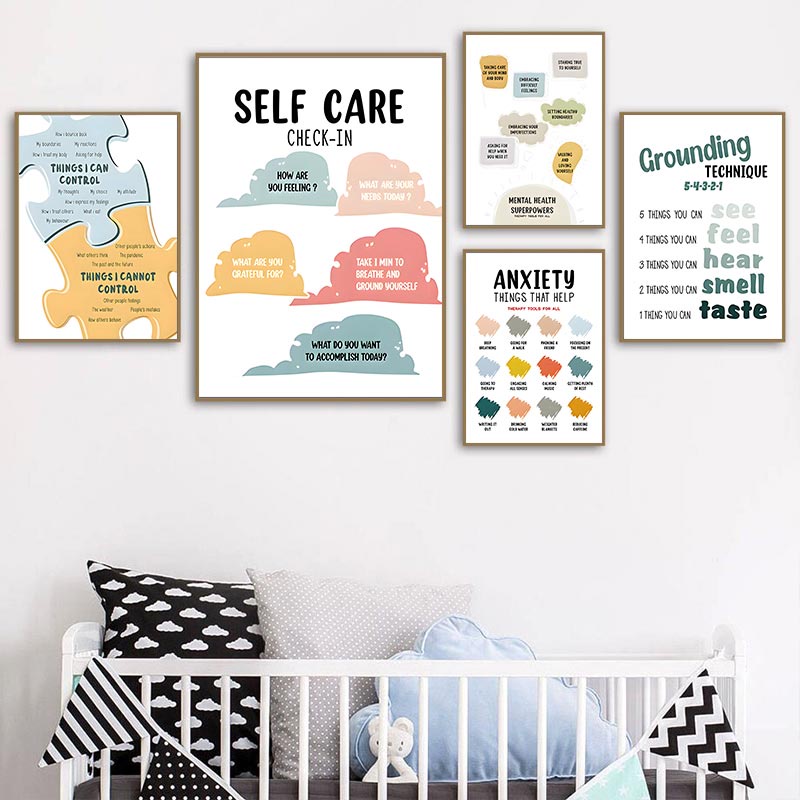Mental Health Poster Note To Self Corner Psychology Canvas Painting ...