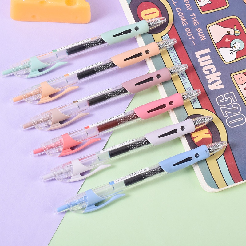 Retro Colored Ink Press Gel Pen / 0.5mm Smooth Quick Drying Colorful ...