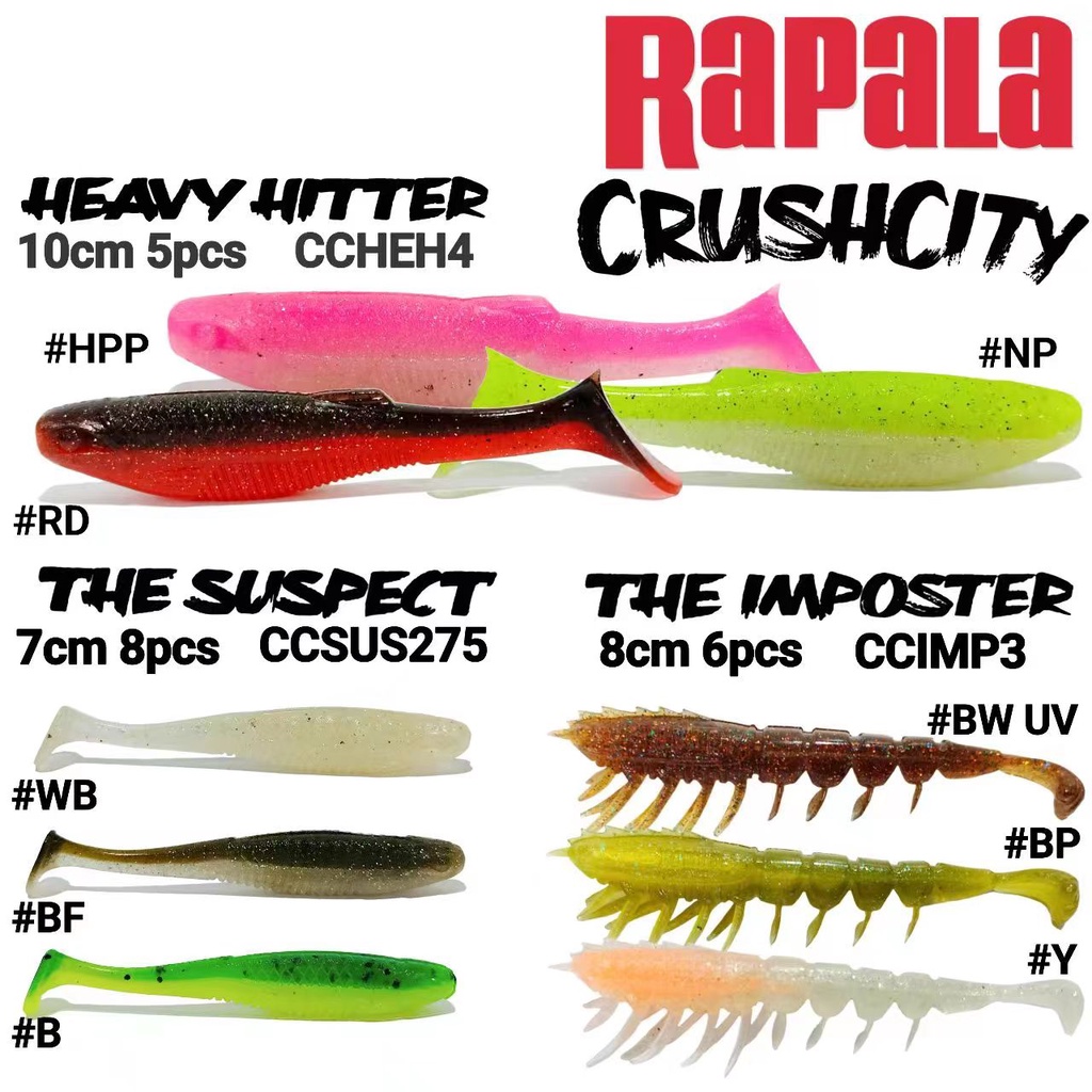 RAPALA CRUSH CITY HEAVY HITTER/ THE SUSPECT/ THE IMPOSTER SOFT BAIT