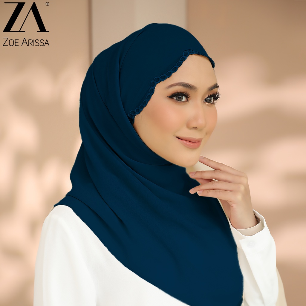 ZOE ARISSA TUDUNG SHAWL SULAM RAYA HAJI 2024 Chiffon Plain Tudung Flowy ...