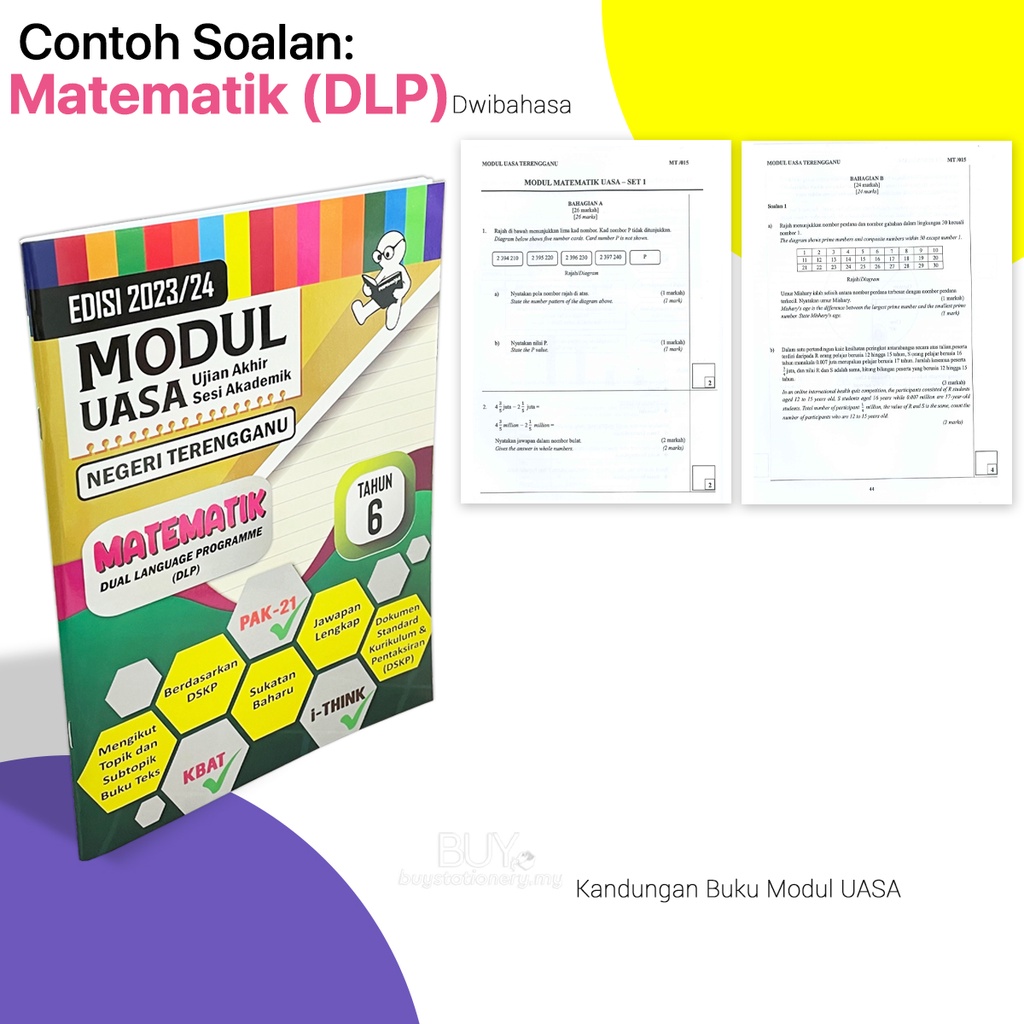 Combo Set 5 Modul UASA Terengganu Buku Latihan Kerja Tahun 6 Work Book ...