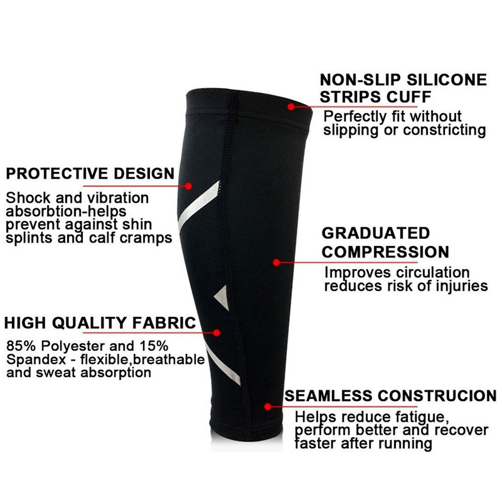 1Pcs Calf Compression Sleeves Leg Support Brace Shin Splint & Calf Pain ...