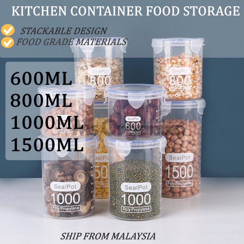 Food Storage Container Kitchen Tupperware Waterproof Sealed Jar Box