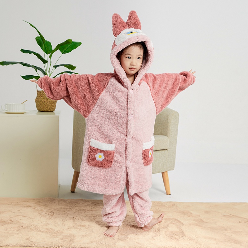 2024 Kids Kigurumi Pink Duck Cartoon Pajamas Set Infant Kids Animal ...