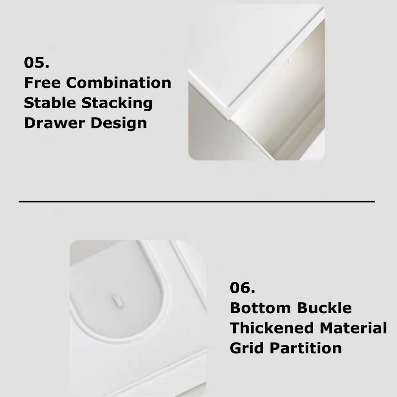 Daily Like | Elegant Modern Drawer Stackable Storage Box Plastic Drawer ...