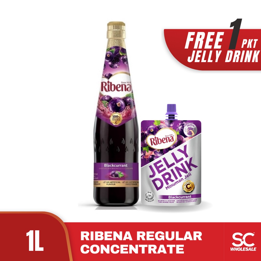 Ribena Concentrate Blackcurrant Original Regular 1L [FREE RIBENA JELLY DRINK] Shopee Malaysia