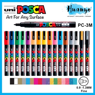 Posca Marker, no. PC-3M, line 0,9-1,3 mm, gold, silver, white, 6 asstd./ 1  pack
