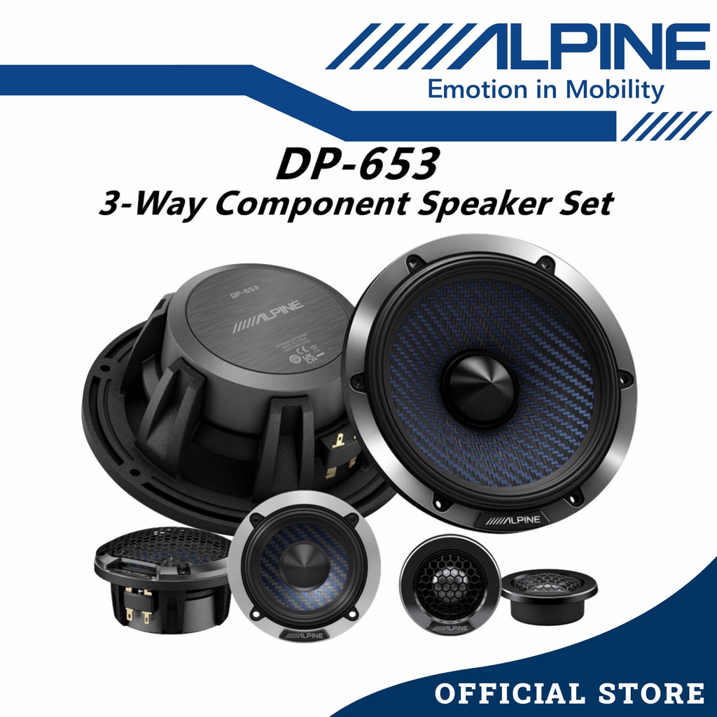 Alpine DP-Series Component 3 Way Speaker Set (6.5