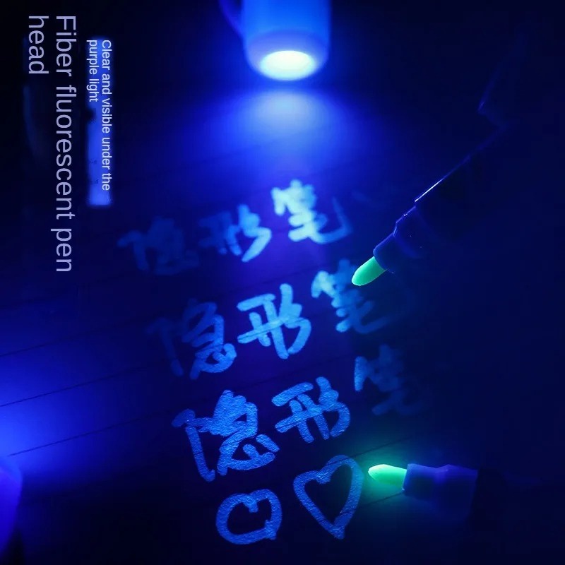 Invisible Ink Fluorescent Pen - UV Light Pen - Secrect Message Pens - 2 ...