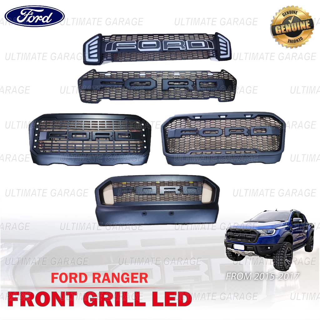 FORD RANGER T7 2015 - 2017 BLACK & RED Front Grill With LED Light ...