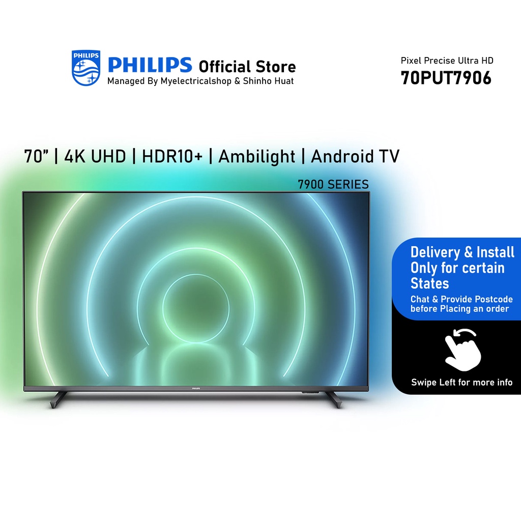 Smart TV LED 70″ Philips Android Ambilight
