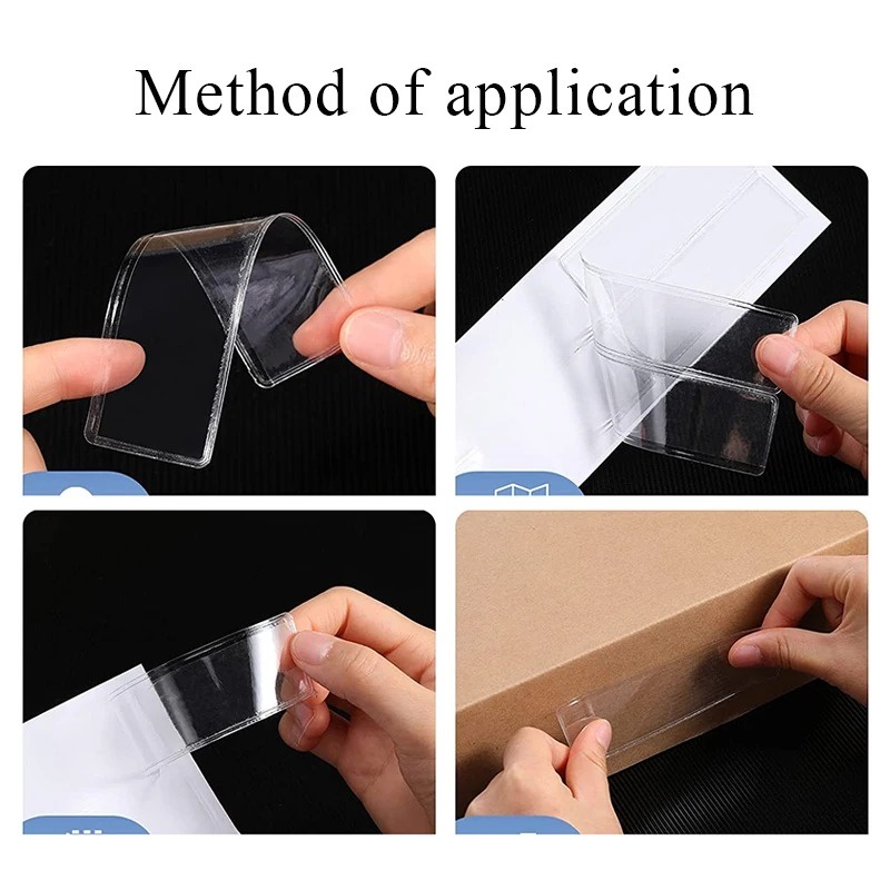 4Pcs Transparent Self-Adhesive Label Holders / Shelf Tag Pocket ...