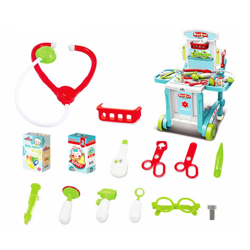 Doctor Cart Pretend Play Set Medical Kit Toys Doctors Trolley for Kids ...