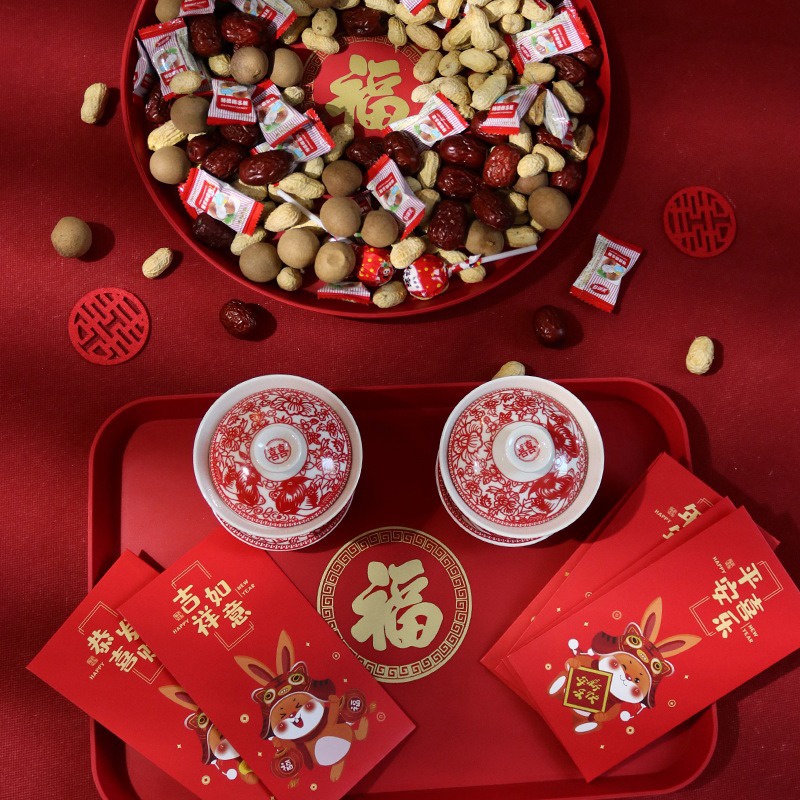 Traditional Festival Candy Tray Round Snack Organizers Trays Wedding ...