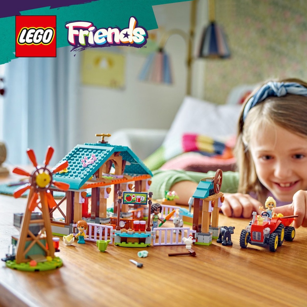 LEGO 42617 Friends Farm Animal Sanctuary Building Toy Set (489 Pieces ...