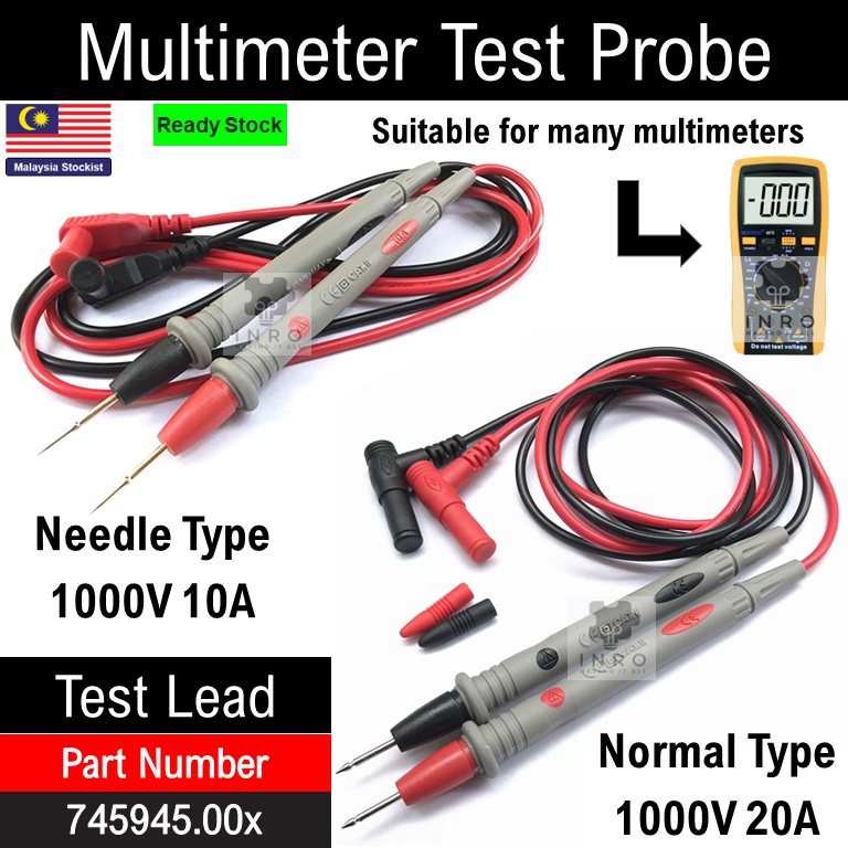 [2 Options] Multimeter Test Lead Dmm Test Lead Banana Plug Test Probe Shopee Malaysia