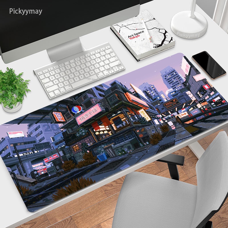 100x50 Japan Street Large Mouepad Pixel Art Mauepad RubberPc Moue Pad ...