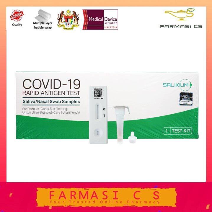 FARMASI CS Salixium Saliva + Nasal Swab Rapid Antigen Covid-19 Test Kit ...