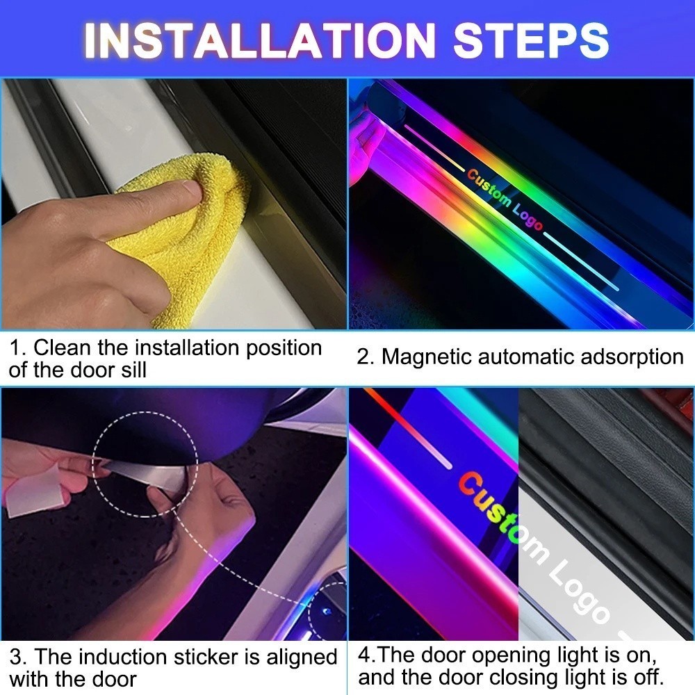 Honda HRV Car LED Dynamic Flow Light Threshold Plate 7 Colour Colorful ...