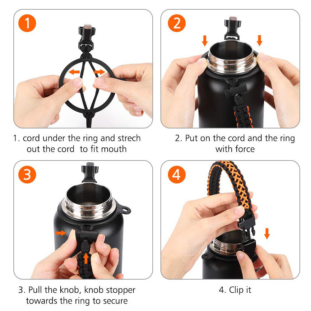 Big Mouth Space Pot Cup Rope Thermos Cup Portable Rope Water Cup Strap ...