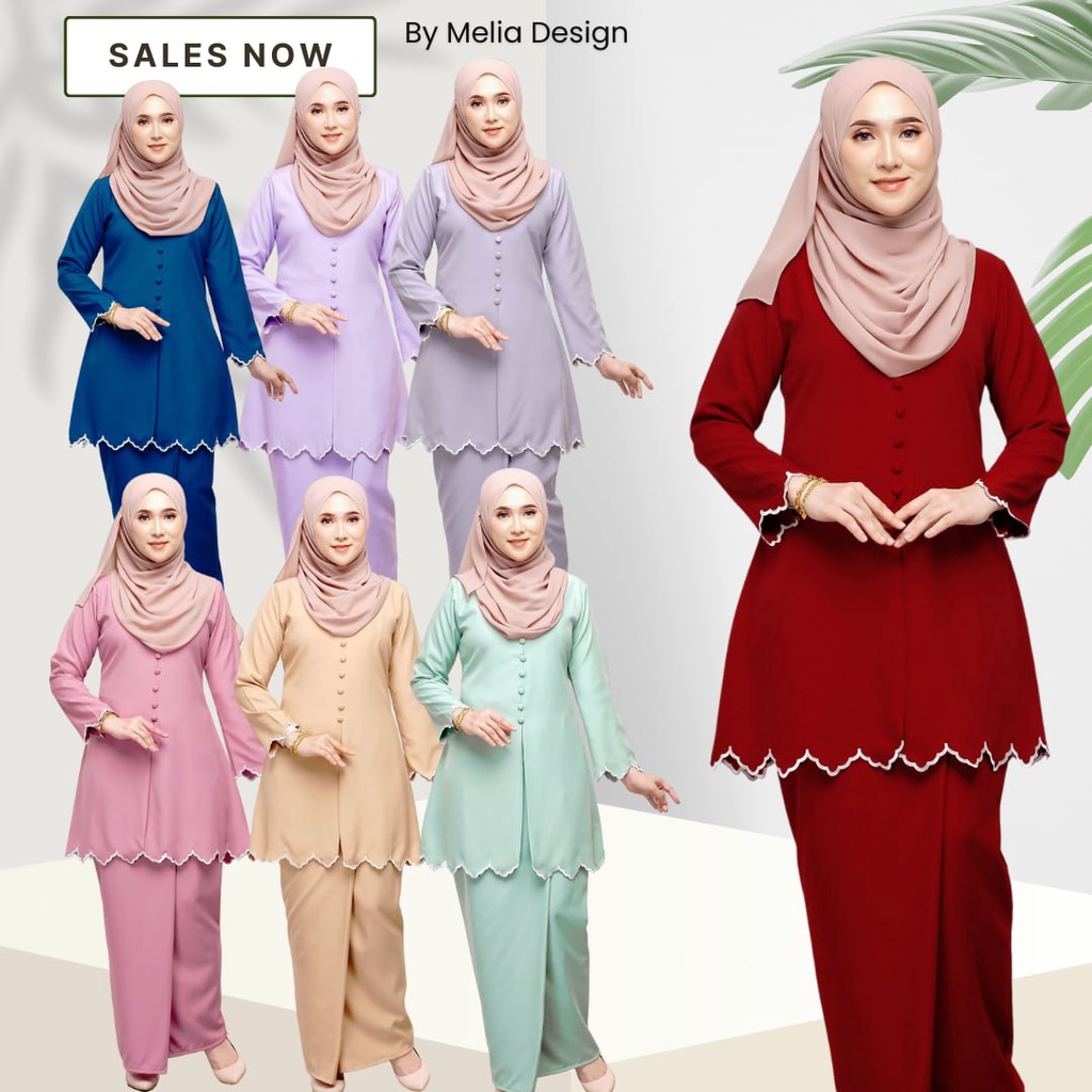 By Melia Design Baju Kebaya Moden Sulam Biku Cotton Premium Baju Lace ...