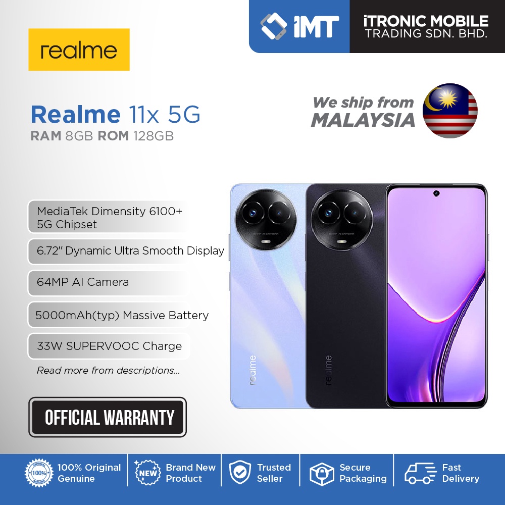 Realme 11x 5G Smartphone | Mediatek Dimensity 6100+ | 6.72