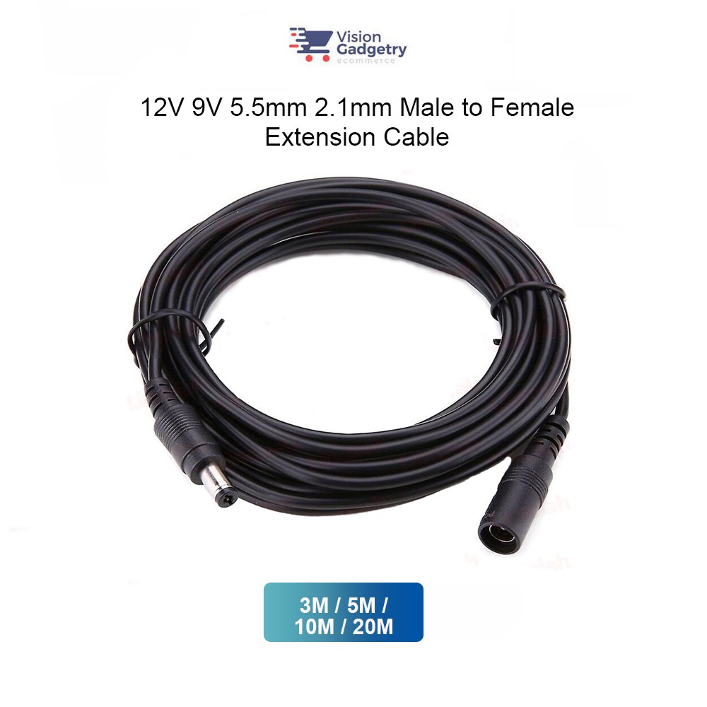 CCTV 12V 9V Male to Female Extension Cable TpLink Tapo Imilab Xiaomi