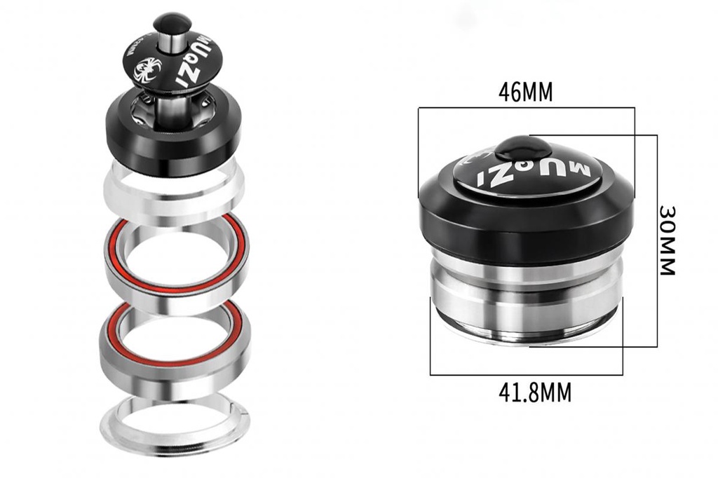 Bicycle Headset Double Perlin Structure Built-in Bearing Fixed Bike ...