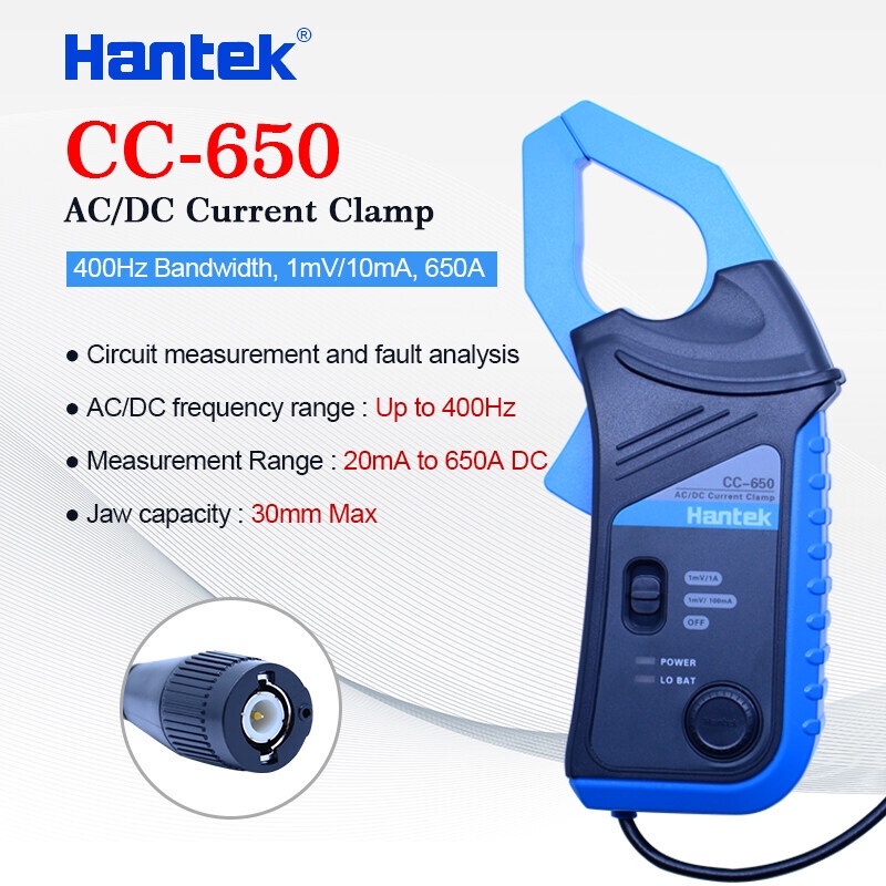 Hantek CC65 CC650 Oscilloscope AC/DC Current Clamp Probe 20KHz/400Hz