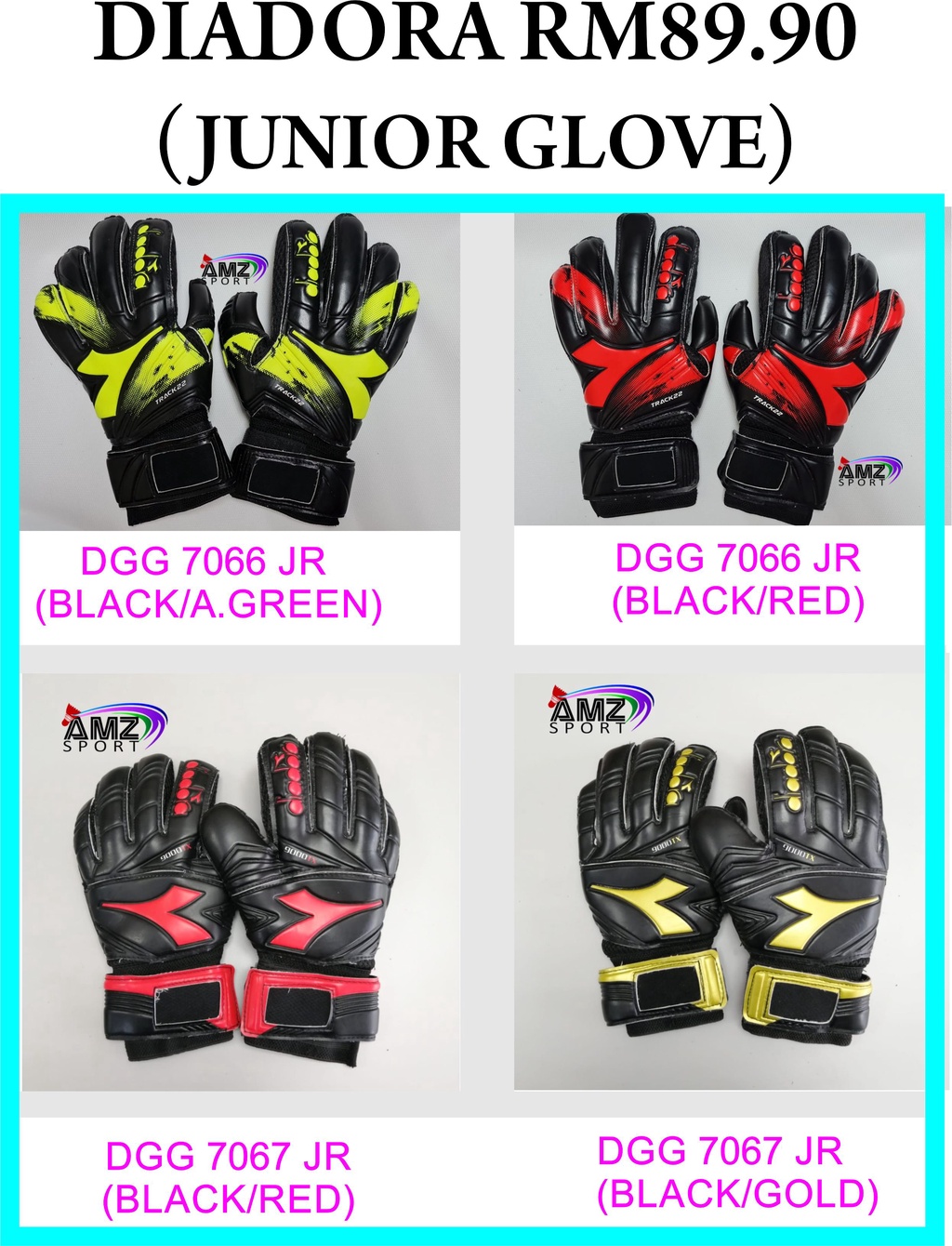 DIADORA DGG7066 / DGG7067 (JUNIOR) FOOTBALL GOALKEEPER GLOVES (ORIGINAL &  READYSTOCK)