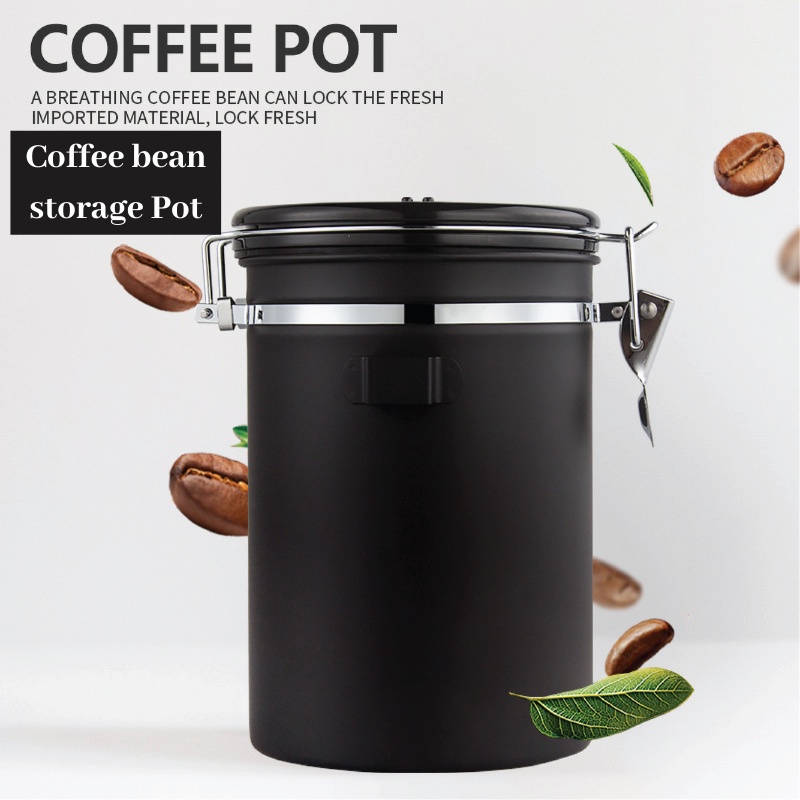 [304 stainless Steel] Sealed Can Coffee Bean Storage container Food Jar ...
