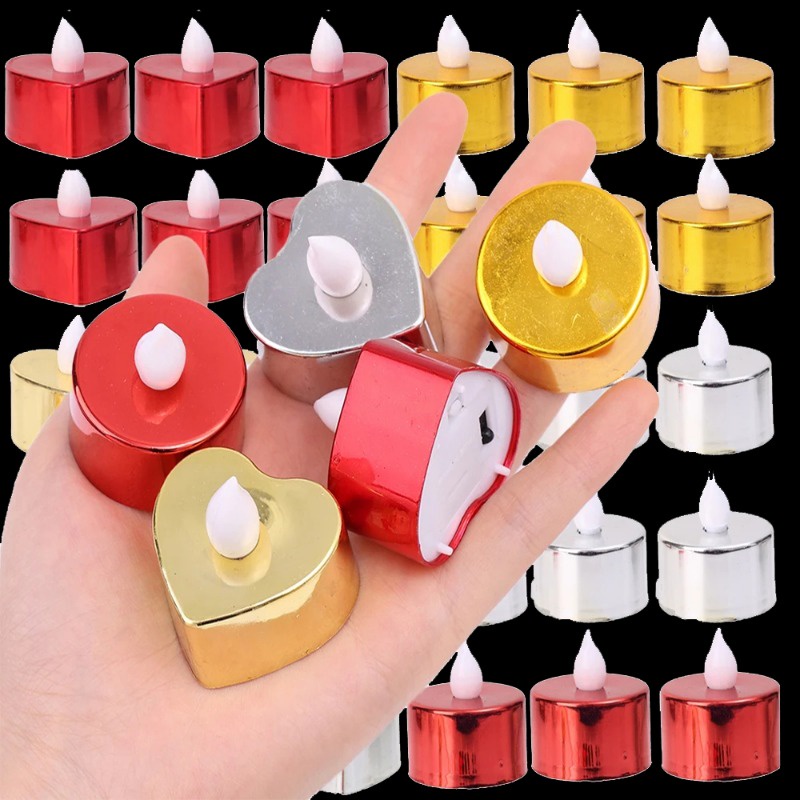 Heart Round LED Candle Lights / Romantic Flameless Night Lamp / Battery ...