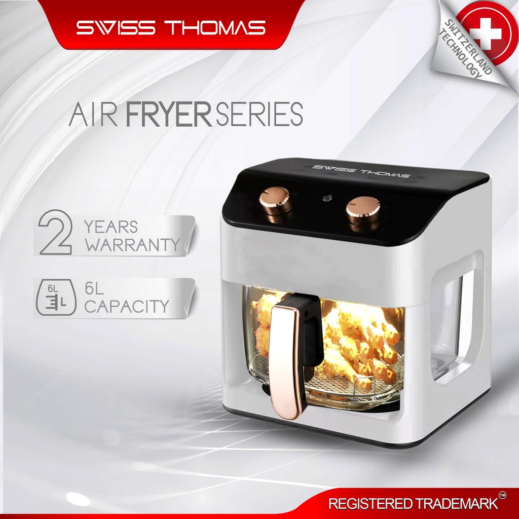 Swiss Thomas 6L Glass Basket Air Fryer Oilfree ROHs Free Shopee Malaysia