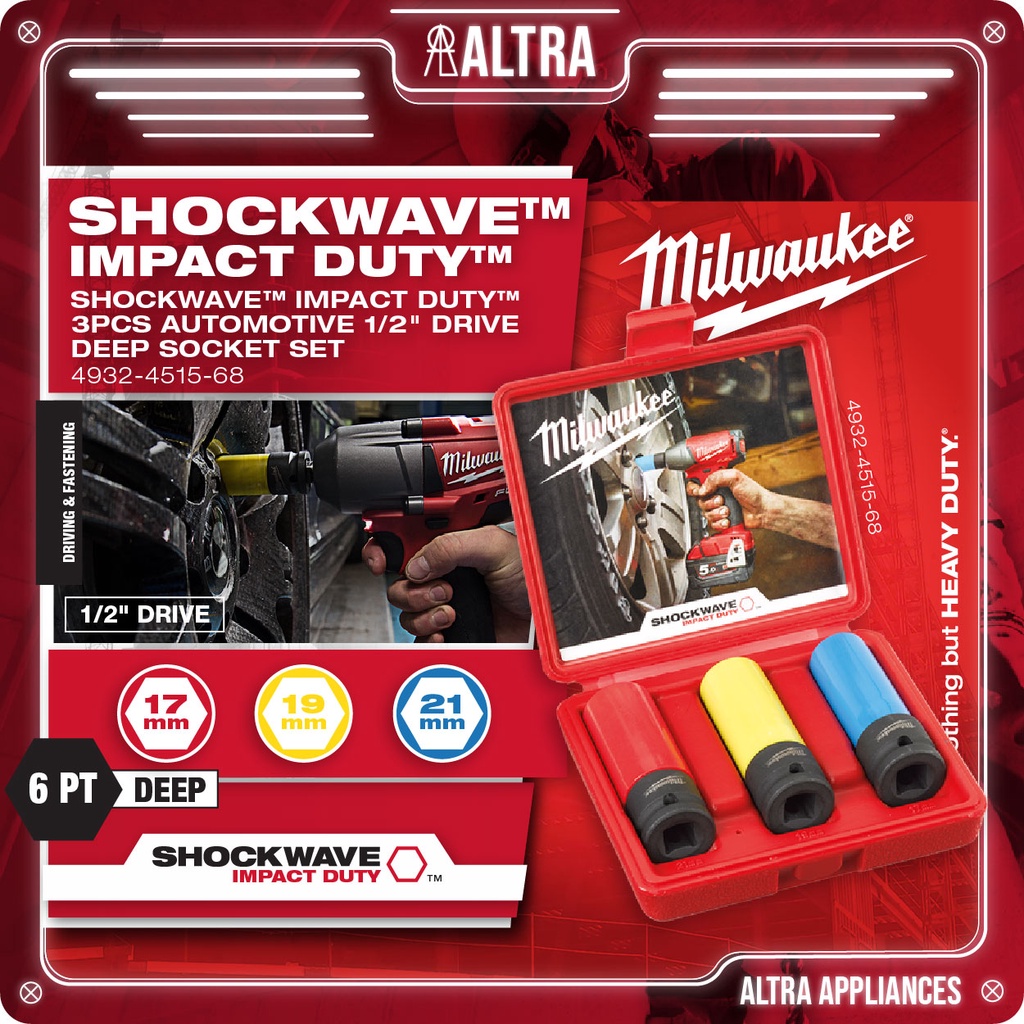 Milwaukee shockwave automotive impact socket deals set