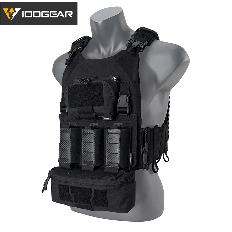 IDOGEAR Tactical Vest Set With Drop Pouch With Triple Mag Pouch With ...